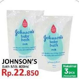 Promo Harga JOHNSONS Baby Milk Bath 400 ml - Yogya
