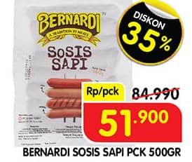 Promo Harga Bernardi Sosis Sapi 500 gr - Superindo