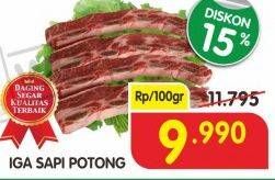 Promo Harga Iga Sapi Potong per 100 gr - Superindo