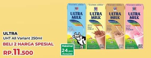 Promo Harga Ultra Milk Susu UHT All Variants 250 ml - Yogya