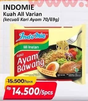 Promo Harga Indomie Mi Kuah Kecuali Kari Ayam 72 gr - Alfamart