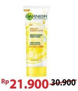 Promo Harga GARNIER Bright Complete Face Wash 100 ml - Alfamart