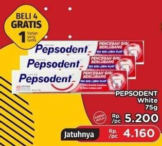 Promo Harga PEPSODENT Pasta Gigi Pencegah Gigi Berlubang White 75 gr - LotteMart