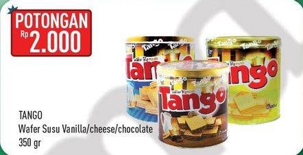 Promo Harga TANGO Wafer Vanilla Milk, Cheese, Chocolate 350 gr - Hypermart