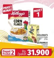 Paket KELLOGG'S Corn Flake 275gr & ULTRA MILK Cokelat 125ml
