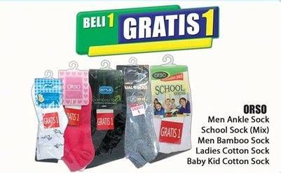 Promo Harga ORSO Kaos Kaki Men Ankle Sock, School, Men Bamboo, Ladies Cotton, Baby Kid Cotton  - Hari Hari