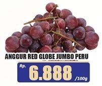 Promo Harga Anggur Red Globe Jumbo per 100 gr - Hari Hari