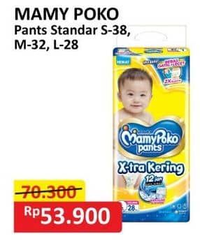 Promo Harga Mamy Poko Pants Xtra Kering S38, M32, L28 28 pcs - Alfamart