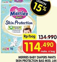 Promo Harga Merries Pants Skin Protection L44, M50 44 pcs - Superindo