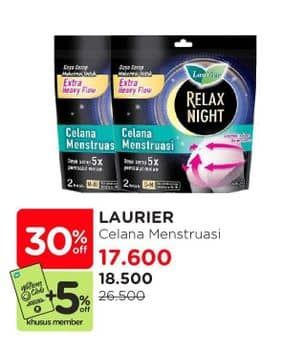 Promo Harga Laurier Celana Menstruasi 2 pcs - Watsons