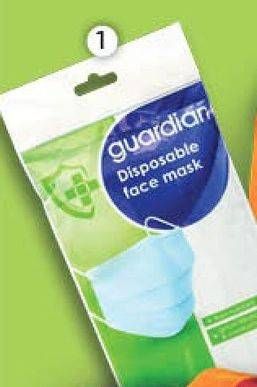 Promo Harga GUARDIAN Disposable Face Mask Adult Size 5 pcs - Guardian