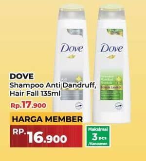 Promo Harga Dove Serum Sampo Anti Ketombe, Perawatan Rambut Rontok 135 ml - Yogya