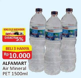 Promo Harga ALFAMART Air Mineral per 3 pet 1500 ml - Alfamart