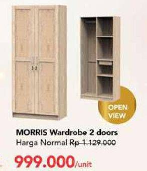 Promo Harga MORRIS Wardrobe 2 Doors  - Carrefour