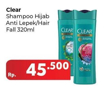 Promo Harga CLEAR Shampoo Hijab Pure Anti Lepek, Hairfall 320 ml - Carrefour
