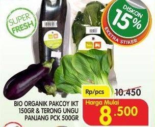Promo Harga BIO ORGANIK Pakcoy/Terong Ungu Panjang  - Superindo