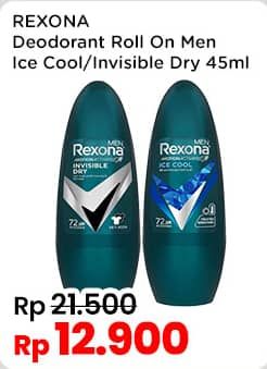 Promo Harga Rexona Men Deo Roll On Ice Cool, Invisible Dry 45 ml - Indomaret