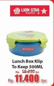 Promo Harga Lion Star Lunch Box Klip To Keep 500 ml - Hari Hari
