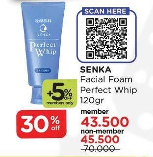 Promo Harga SENKA Perfect Whip Facial Foam 120 gr - Watsons