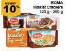 Promo Harga ROMA Malkist Crackers 120gr/250gr  - Giant