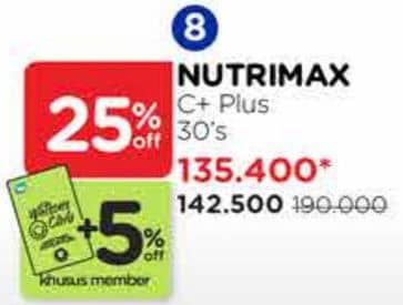 Promo Harga Nutrimax C+ Plus 30 pcs - Watsons