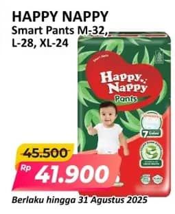 Promo Harga Happy Nappy Smart Pantz Diaper M32, L28, XL24 24 pcs - Alfamart