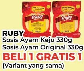 Promo Harga Ruby Sosis  Ayam Original, Keju 330 gr - Yogya