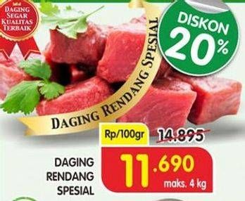 Promo Harga Daging Rendang Sapi Spesial per 100 gr - Superindo