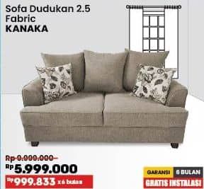 Promo Harga Kanaka Sofa Dudukan 3 + 2.5 Fabric  - COURTS