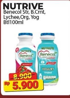 Promo Harga Nutrive Benecol Smoothies Strawberry, Blackcurrant, Lychee, Original, Yogurt Original, Orange 100 ml - Alfamart