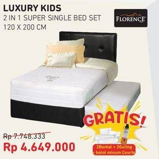 Promo Harga FLORENCE Luxury Kids Super Single Bed Set 120x200cm  - Courts