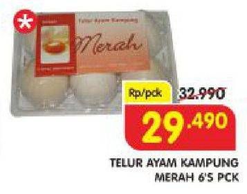 Promo Harga Telur Ayam Kampung Merah 6 pcs - Superindo