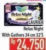 Promo Harga Laurier Relax Night Gathers 34cm 32 pcs - Hypermart