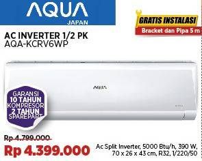 Promo Harga Aqua AQA-KCRV6WP AC Inverter 1/2 PK  - COURTS