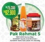 Promo Harga Pak Rahmat 5 (First Dates Kurma + Alfamart Syrup + Alfamart Wafer Roll)  - Alfamart