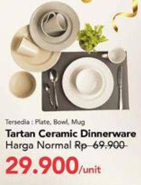 Promo Harga TARTAN Ceramic Dinnerware  - Carrefour