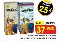 Promo Harga STIMUNO Restores Immunes Syrup Grape, Syrup 100 ml - Superindo