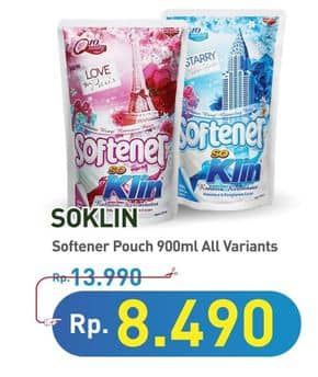 So Klin Softener 900 ml Diskon 39%, Harga Promo Rp8.490, Harga Normal Rp13.990