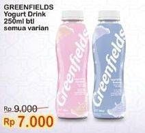 Promo Harga GREENFIELDS Yogurt Drink Blueberry, Strawberry 250 ml - Indomaret