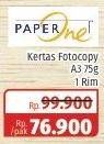Promo Harga PAPERONE Kertas Multi-Purpose White Paper A3 75 G 500 sheet - Lotte Grosir