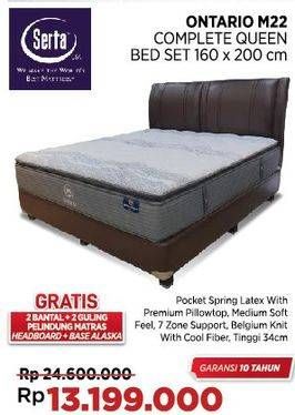 Promo Harga Serta Ontario M22 Complete Queen Bed Set 160x200cm  - COURTS