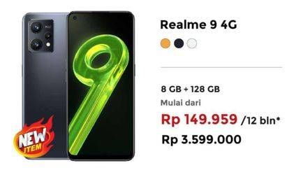 Promo Harga Realme 9 4G 8 GB + 128 GB  - Erafone