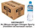 Promo Harga INDOMARET Air Minum Dengan Oksigen Sporty per 24 botol 600 ml - Indomaret