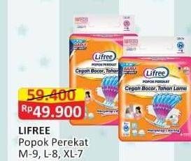 Promo Harga Lifree Popok Perekat Menyerap dan Kering M9, L8, XL7 7 pcs - Alfamart