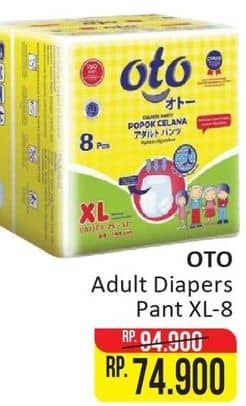 Promo Harga OTO Adult Diapers Pants Kecuali XL8 8 pcs - Alfamart