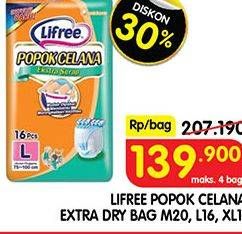 Promo Harga Lifree Popok Celana Ekstra Serap M20, XL12, L16 12 pcs - Superindo