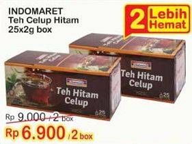 Promo Harga Indomaret Teh Celup Hitam per 2 box 25 pcs - Indomaret