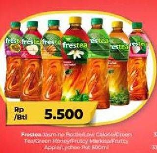 Promo Harga FRESTEA Minuman Teh Green Tea, Original Low Calories, Markisa, Apple, Lychee, Original, Green Honey 500 ml - Carrefour