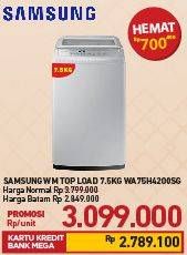 Promo Harga SAMSUNG WA75H4200SG/SE | Washing Machine Top Loading 7.5kg 7500 gr - Carrefour