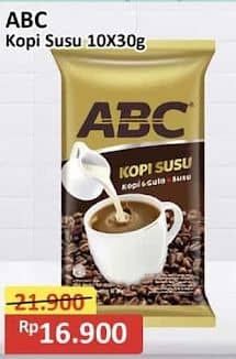 Promo Harga ABC Kopi Susu per 10 sachet 30 gr - Alfamart